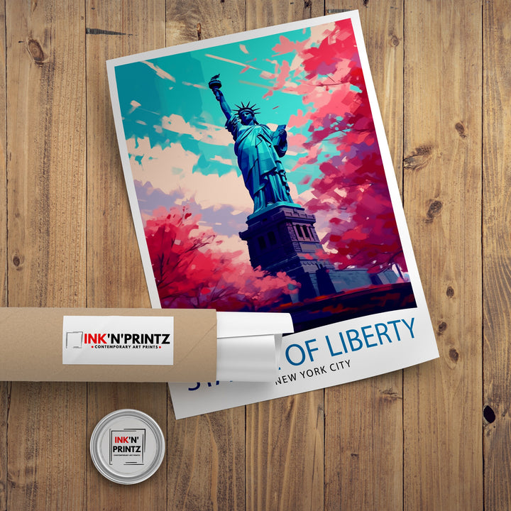 Statue of Liberty Travel Poster New York Wall Decor USA Travel Poster Liberty Enlightening the World Statue of Liberty