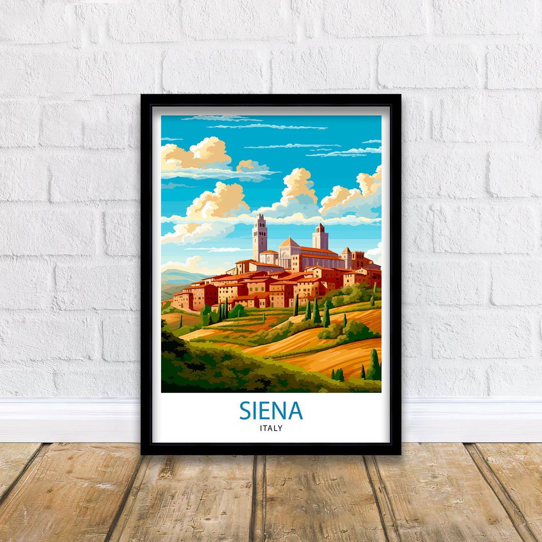 Siena Italy Travel Poster Siena Wall Decor Siena Poster Tuscany Travel Posters Siena Art Poster Siena Illustration Siena Wall Art Italy Poster