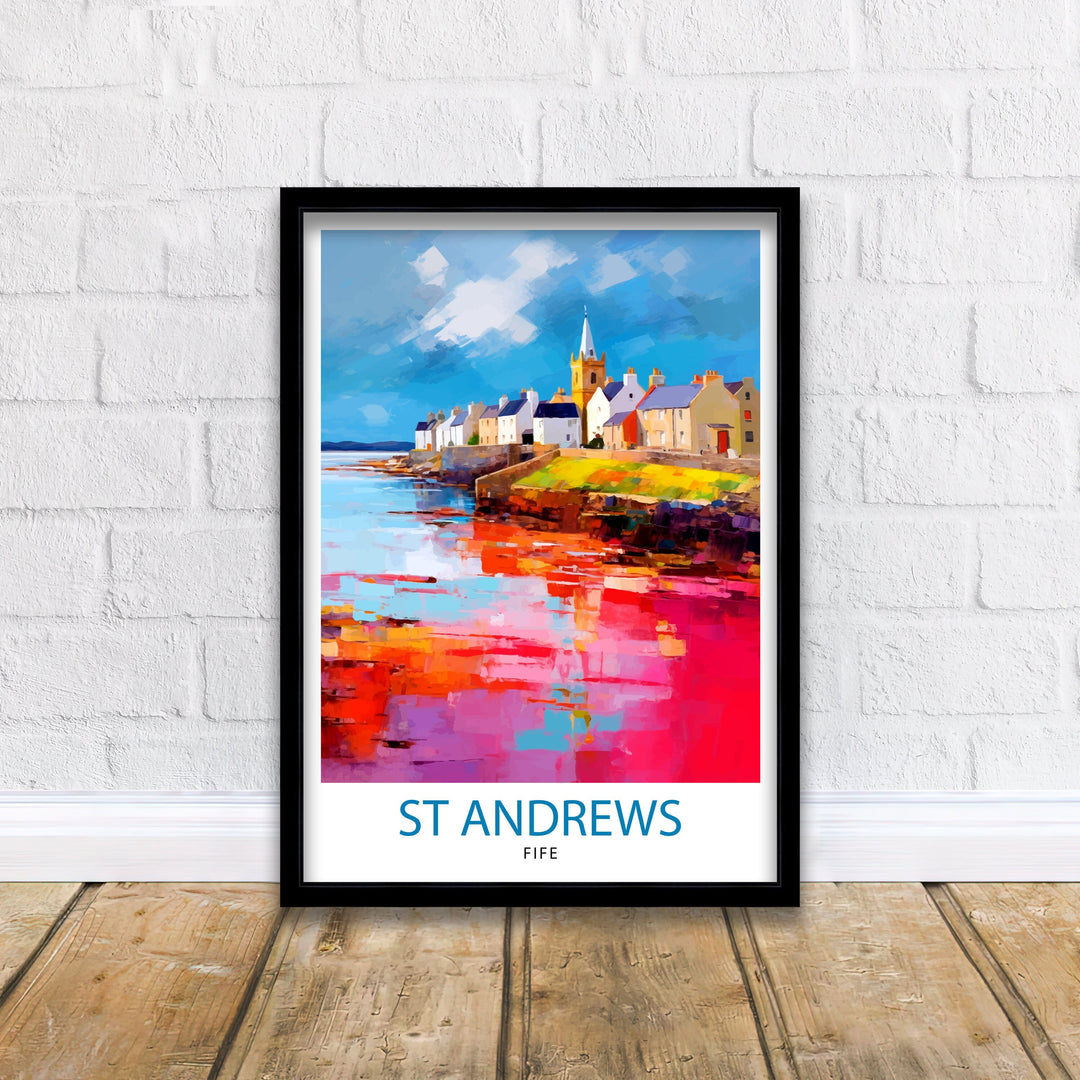 St Andrews Fife Travel Poster St Andrews Wall Decor St Andrews Poster Scotland Travel Posters St Andrews Art Poster St Andrews Illustration