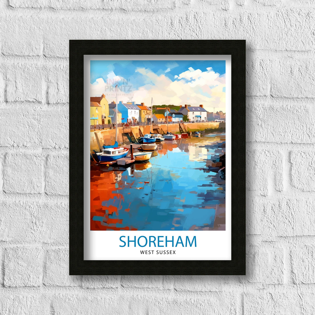 Shoreham Harbour Travel Poster Shoreham Harbour Wall Decor Shoreham Harbour Poster Coastal Travel Posters Shoreham Harbour Art Poster Shoreham