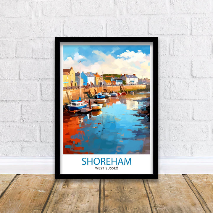 Shoreham Harbour Travel Poster Shoreham Harbour Wall Decor Shoreham Harbour Poster Coastal Travel Posters Shoreham Harbour Art Poster Shoreham