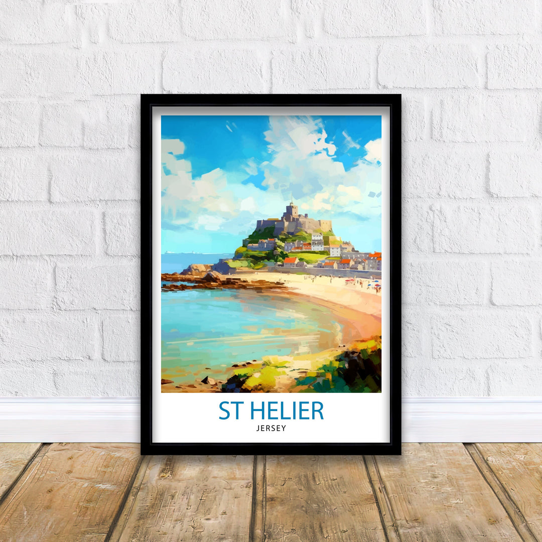 St. Helier Jersey Travel Poster St. Helier Wall Decor St. Helier Poster Jersey Travel Posters St. Helier Art Poster St. Helier Illustration