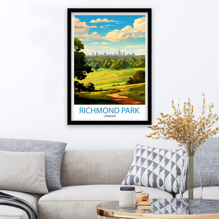 Richmond Park London Poster Richmond Park Wall Art London Travel Poster UK Landscape Poster Richmond Park Home Decor Gift for London Lovers