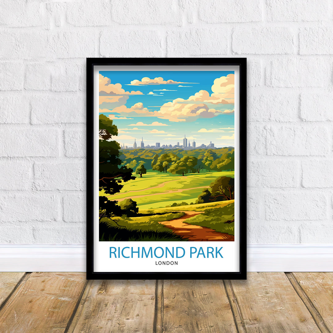 Richmond Park London Poster Richmond Park Wall Art London Travel Poster UK Landscape Poster Richmond Park Home Decor Gift for London Lovers