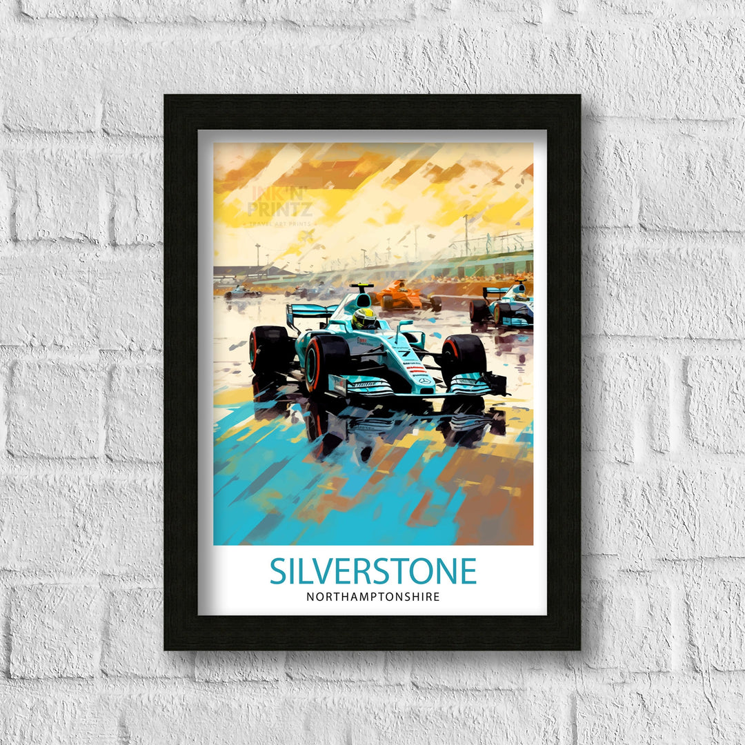 Silverstone Travel Poster Wall Decor Silverstone Circuit Poster Motorsport Travel Posters Art Poster Racing Illustration