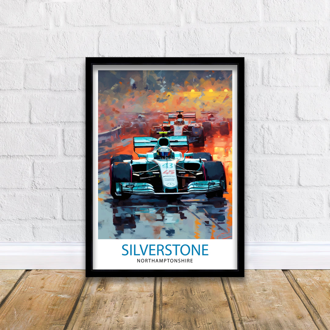 Silverstone Travel Poster Wall Decor Silverstone Circuit Poster Motorsport Travel Posters Art Poster Racing Illustration