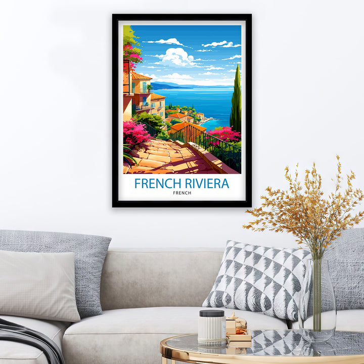 French Riviera Travel Poster Riviera Wall Decor French Riviera Poster Mediterranean Travel Posters Riviera Art Poster French Riviera