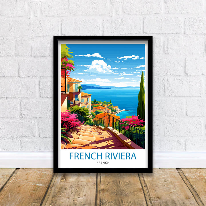 French Riviera Travel Poster Riviera Wall Decor French Riviera Poster Mediterranean Travel Posters Riviera Art Poster French Riviera