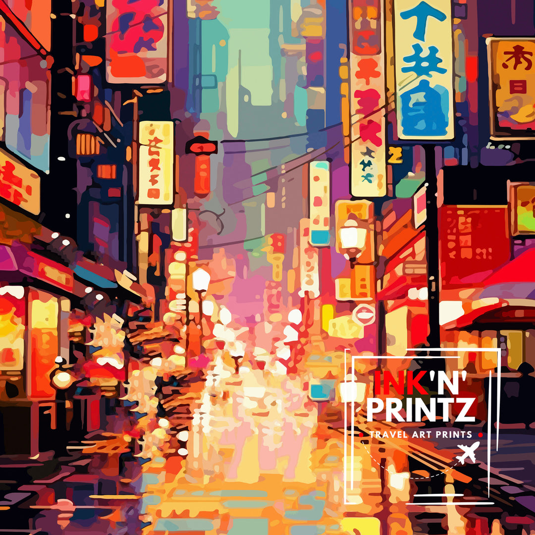 Osaka Japan Travel Poster Osaka Wall Decor Osaka Cityscape Poster Japan Travel Posters Osaka Art Poster Osaka Illustration Osaka Wall