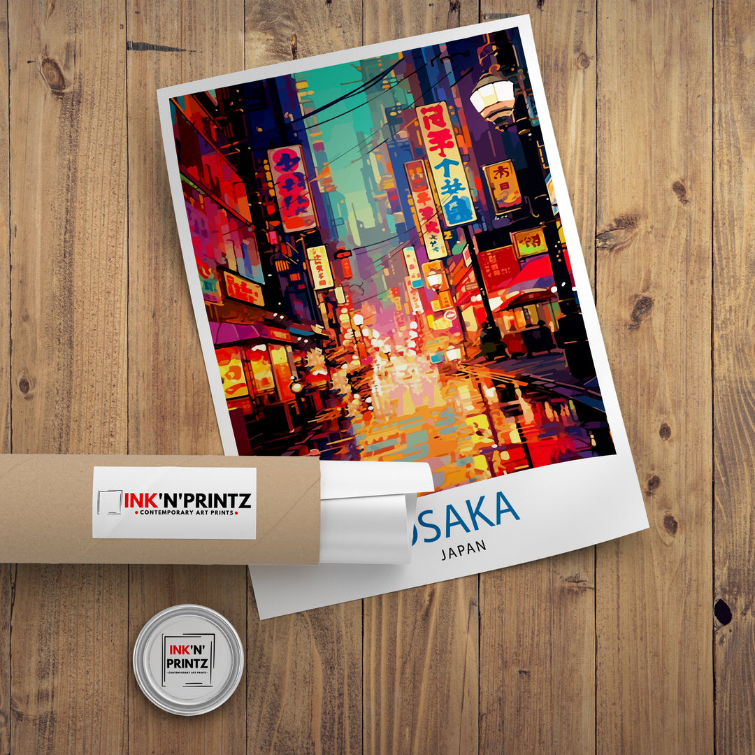 Osaka Japan Travel Poster Osaka Wall Decor Osaka Cityscape Poster Japan Travel Posters Osaka Art Poster Osaka Illustration Osaka Wall