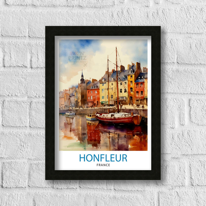 Honfleur France Travel Poster Honfleur Wall Decor Honfleur Poster France Travel Posters Honfleur Art Poster Honfleur Illustration Honfleur