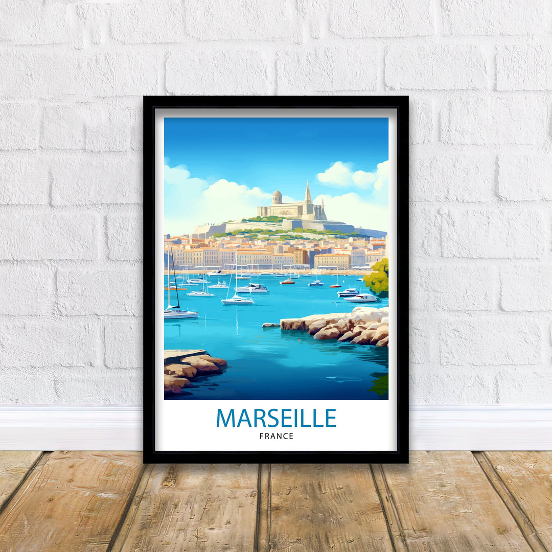 Marseille France Travel Poster Marseille Wall Decor Marseille Poster France Travel Posters Marseille Art Poster Marseille Illustration