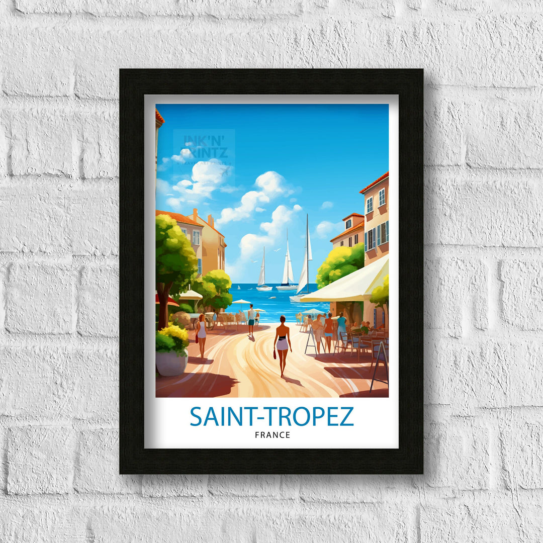 St. Tropez France Travel Poster St. Tropez Wall Decor St. Tropez Poster French Riviera Travel Posters St. Tropez Art Poster St. Tropez