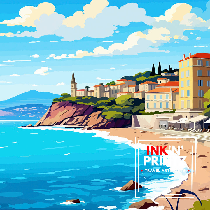 Nice France Travel Poster Nice Wall Art Nice Poster French Riviera Decor Nice Art Poster Nice Illustration Nice Wall Decor France Poster Nice