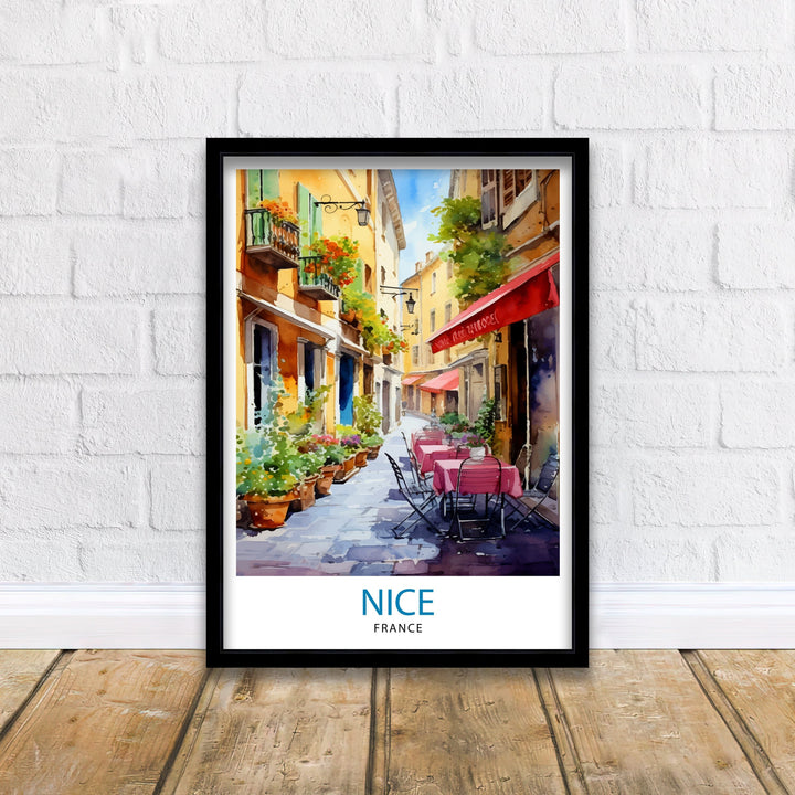 Nice France Travel Poster Nice Wall Art Nice Poster French Riviera Decor Nice Art Poster Nice Illustration Nice Wall Decor France Poster Nice