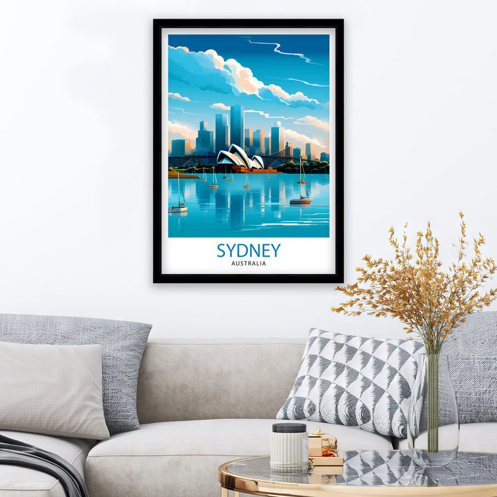 Sydney Australia Travel Poster Sydney Wall Decor Sydney Poster Australia Travel Posters Sydney Art Poster Sydney Illustration Sydney Wall Art