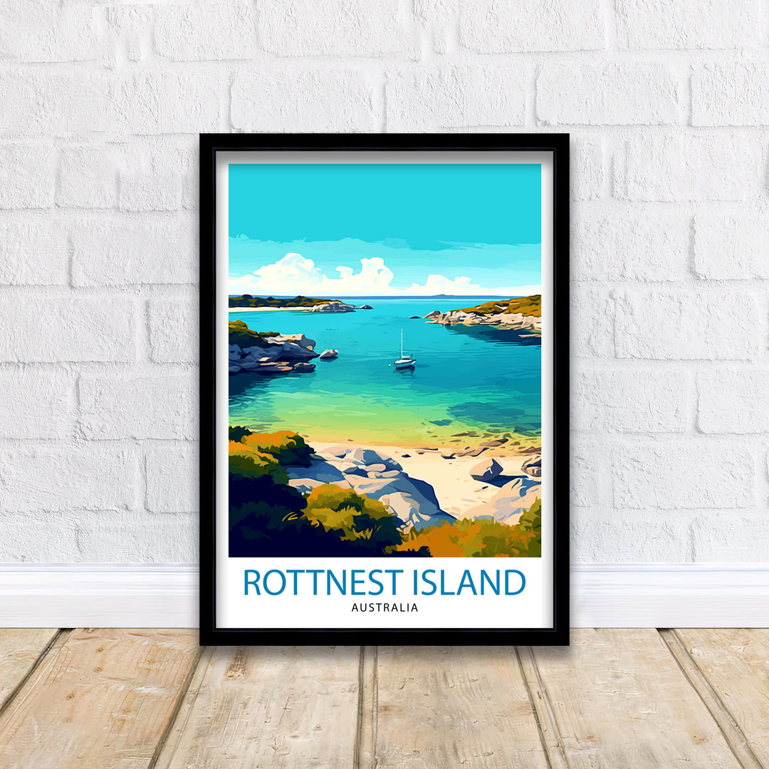 Rottnest Island Australia Travel Poster Island Paradise Wall Decor Rottnest Island Poster Australian Travel Posters Coastal Art Poster Rottnest