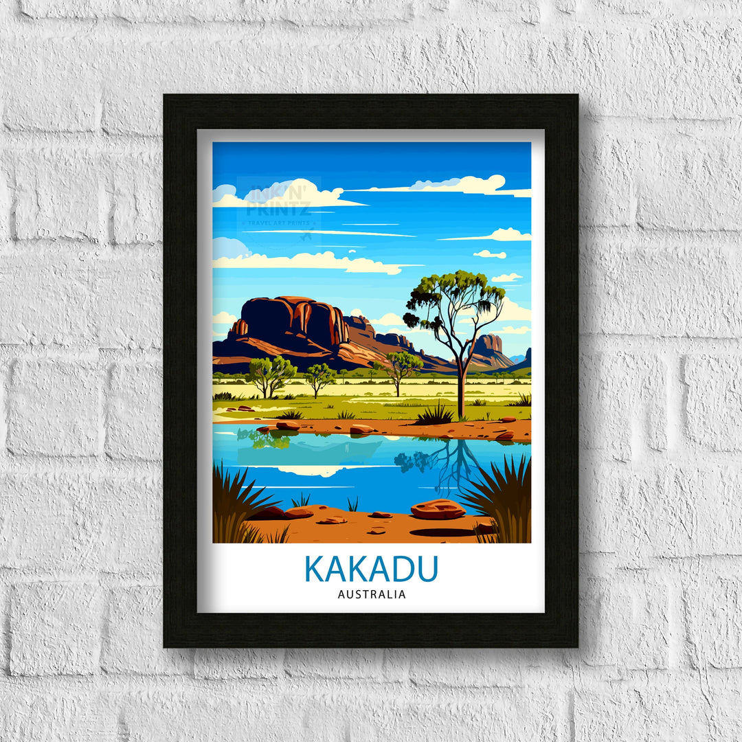 Kakadu Australia Travel Poster Kakadu Wall Decor Australian Outback Poster Kakadu National Park Art Nature Illustration