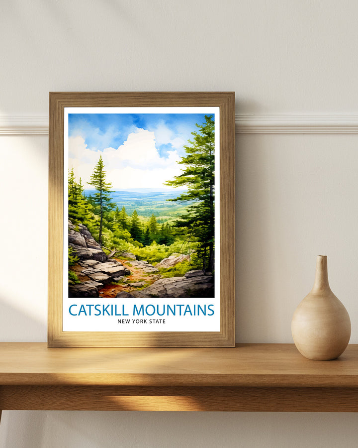 Catskill Mountains New York State Travel Poster Catskill Wall Decor Catskill Mountains Poster New York State Travel Posters Catskill Art Poster