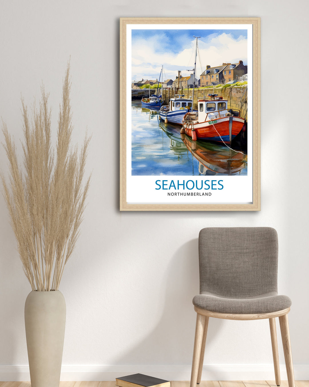 Seahouses Northumberland Travel Poster Northumberland Wall Decor Seahouses Poster Coastal Travel Posters Northumberland Art Poster