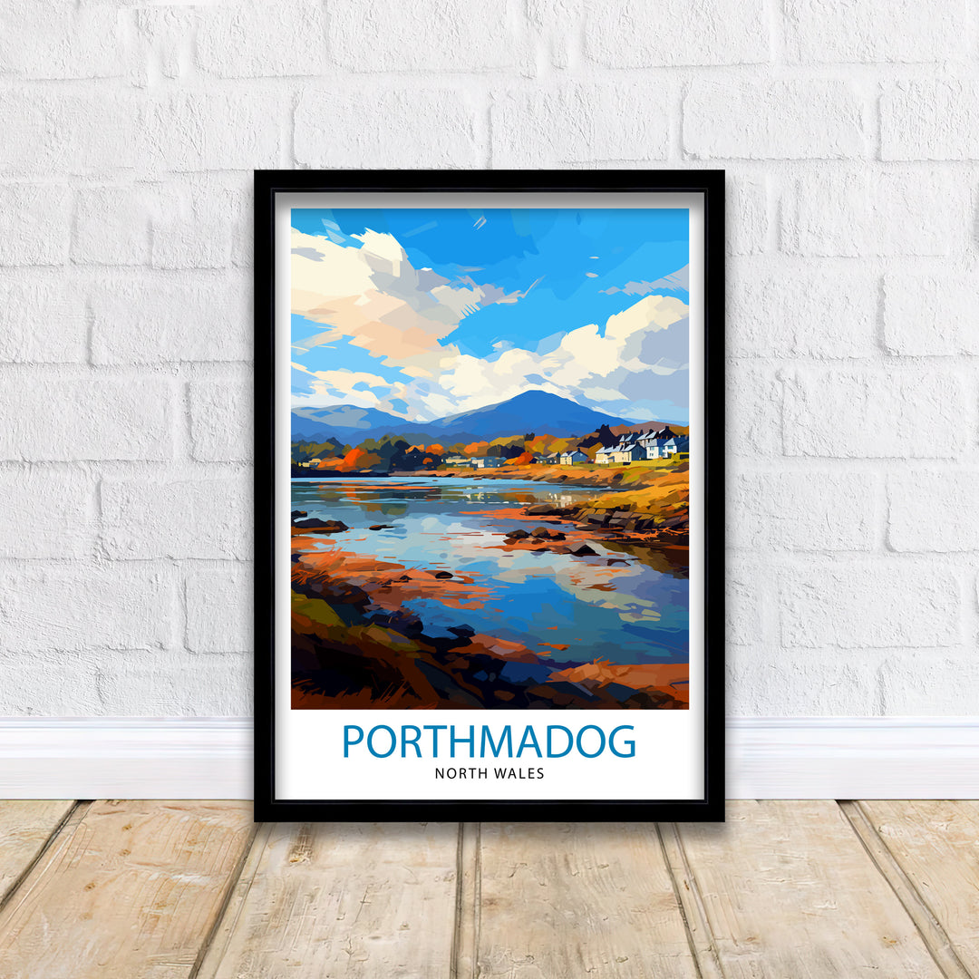 Porthmadog North Wales Travel Poster Wales Wall Decor Porthmadog Poster North Wales Travel Posters Wales Art Poster Porthmadog Illustration