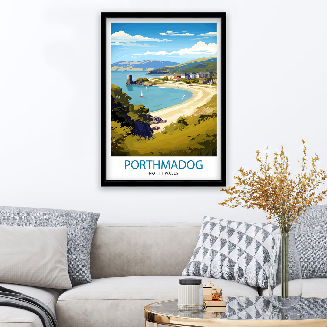 Porthmadog North Wales Travel Poster Wales Wall Decor Porthmadog Poster North Wales Travel Posters Wales Art Poster Porthmadog Illustration