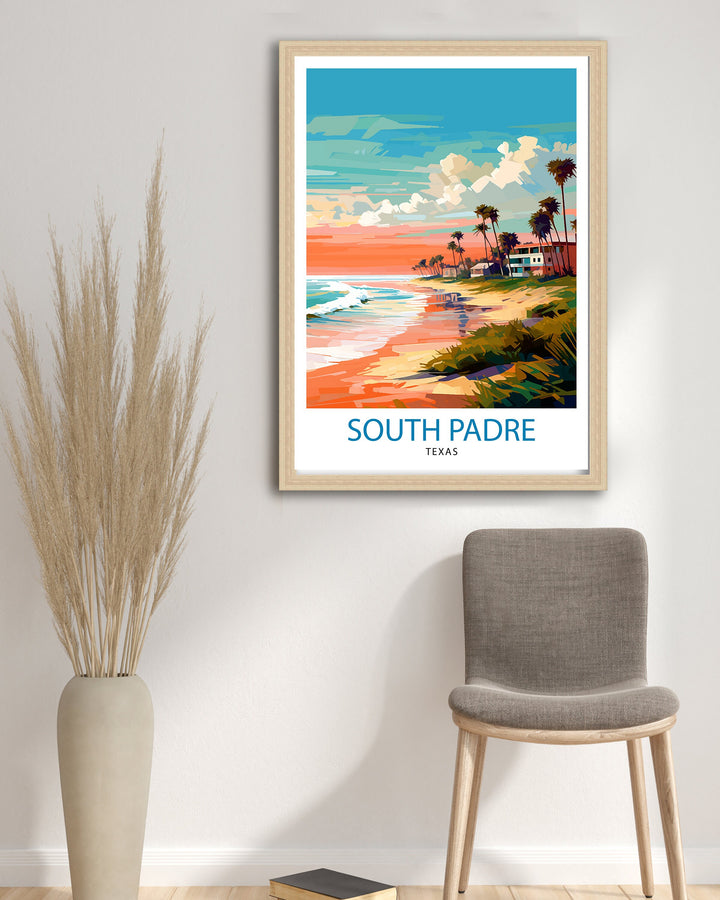 South Padre Island Travel Poster South Padre Island Wall Decor South Padre Island Poster Texas Travel Posters South Padre Island Art Poster