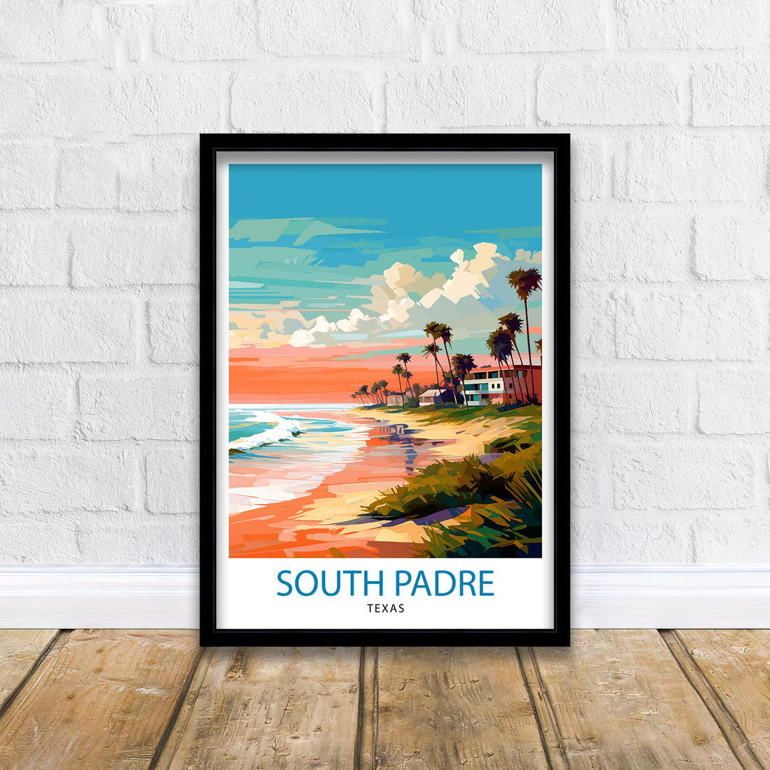 South Padre Island Travel Poster South Padre Island Wall Decor South Padre Island Poster Texas Travel Posters South Padre Island Art Poster