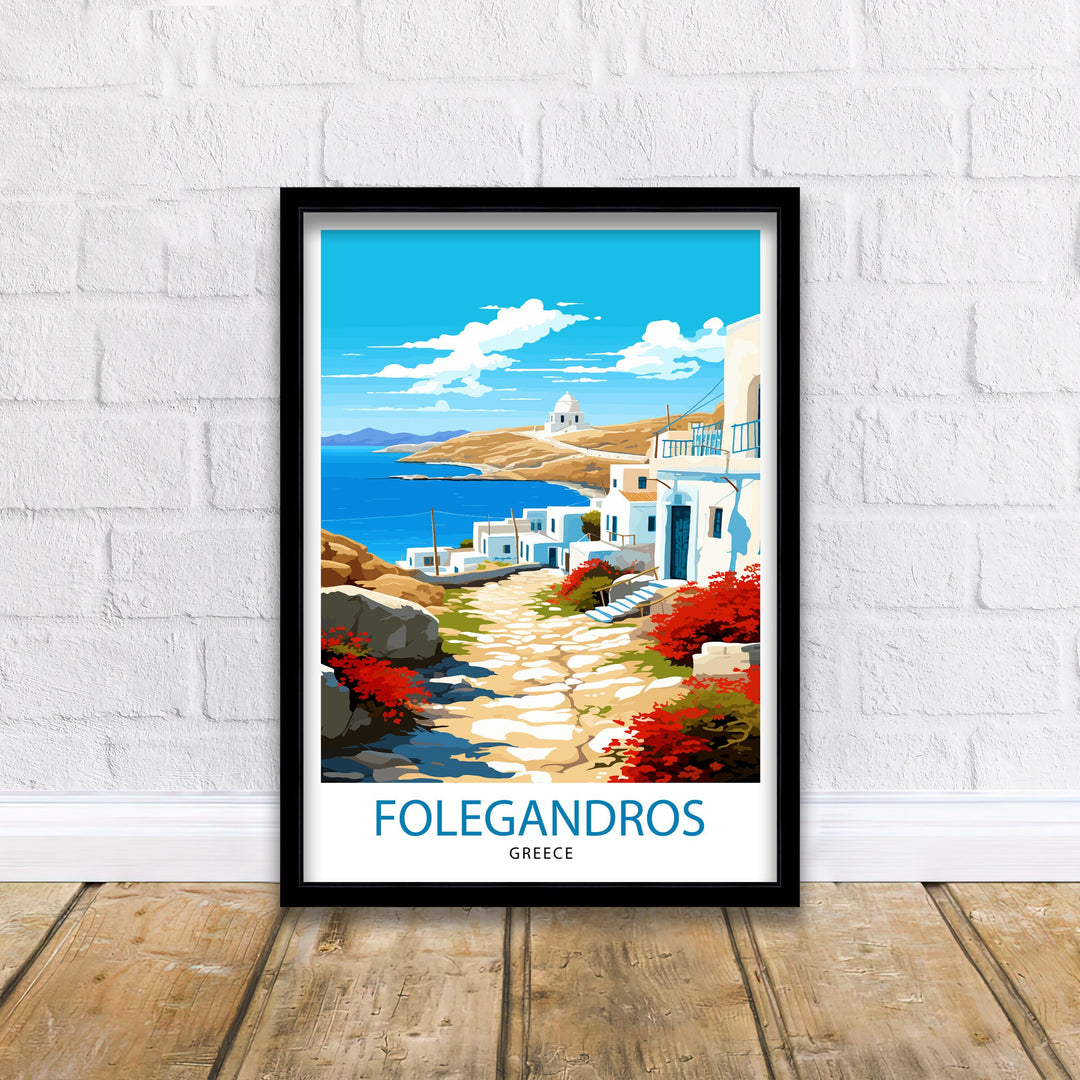 Folegandros Greece Travel Poster Folegandros Island Wall Decor Greek Island Poster Greece Travel Posters Folegandros Art Poster