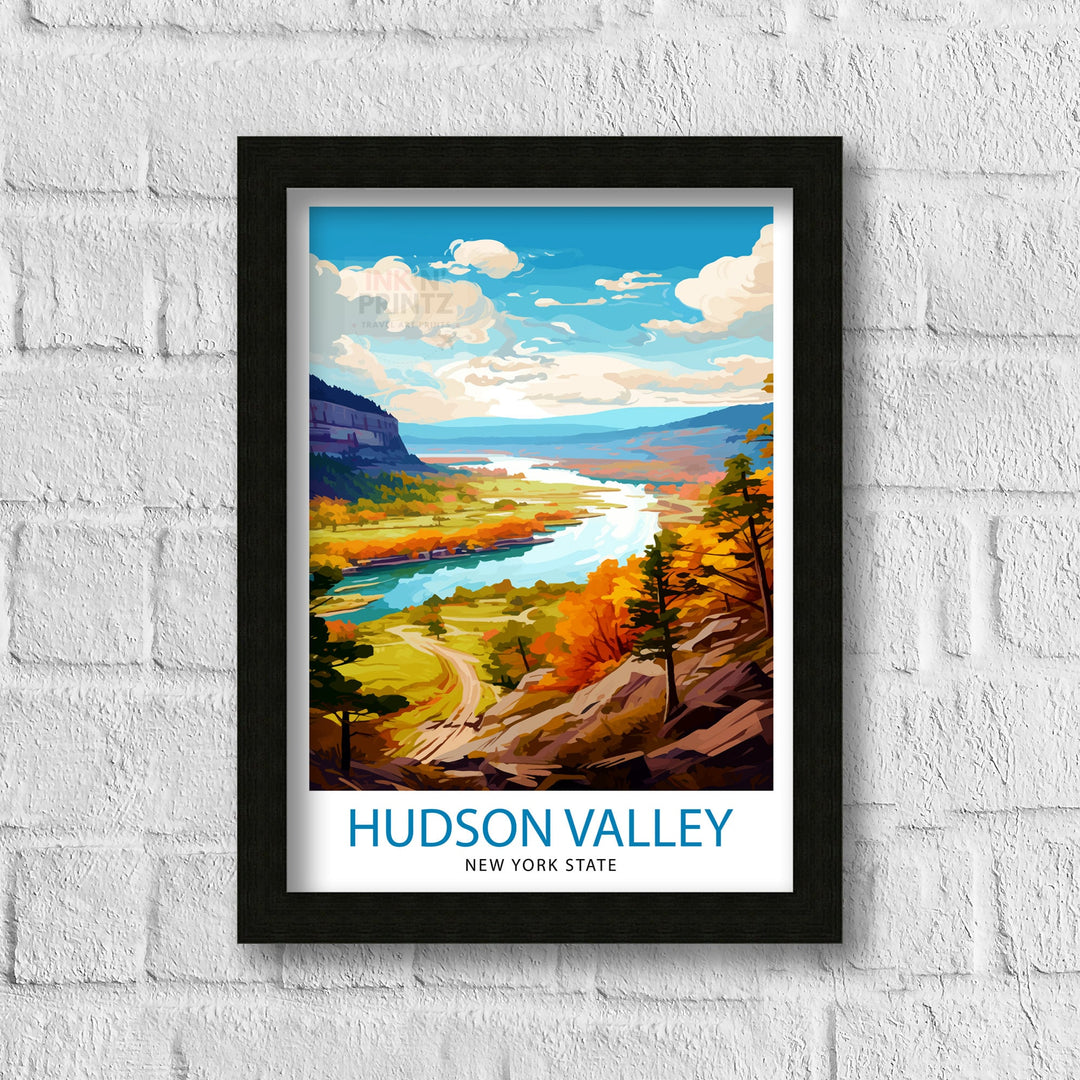 Hudson Valley New York State Travel Poster New York Wall Decor Hudson Valley Poster Upstate New York Travel Posters New York Art Poster