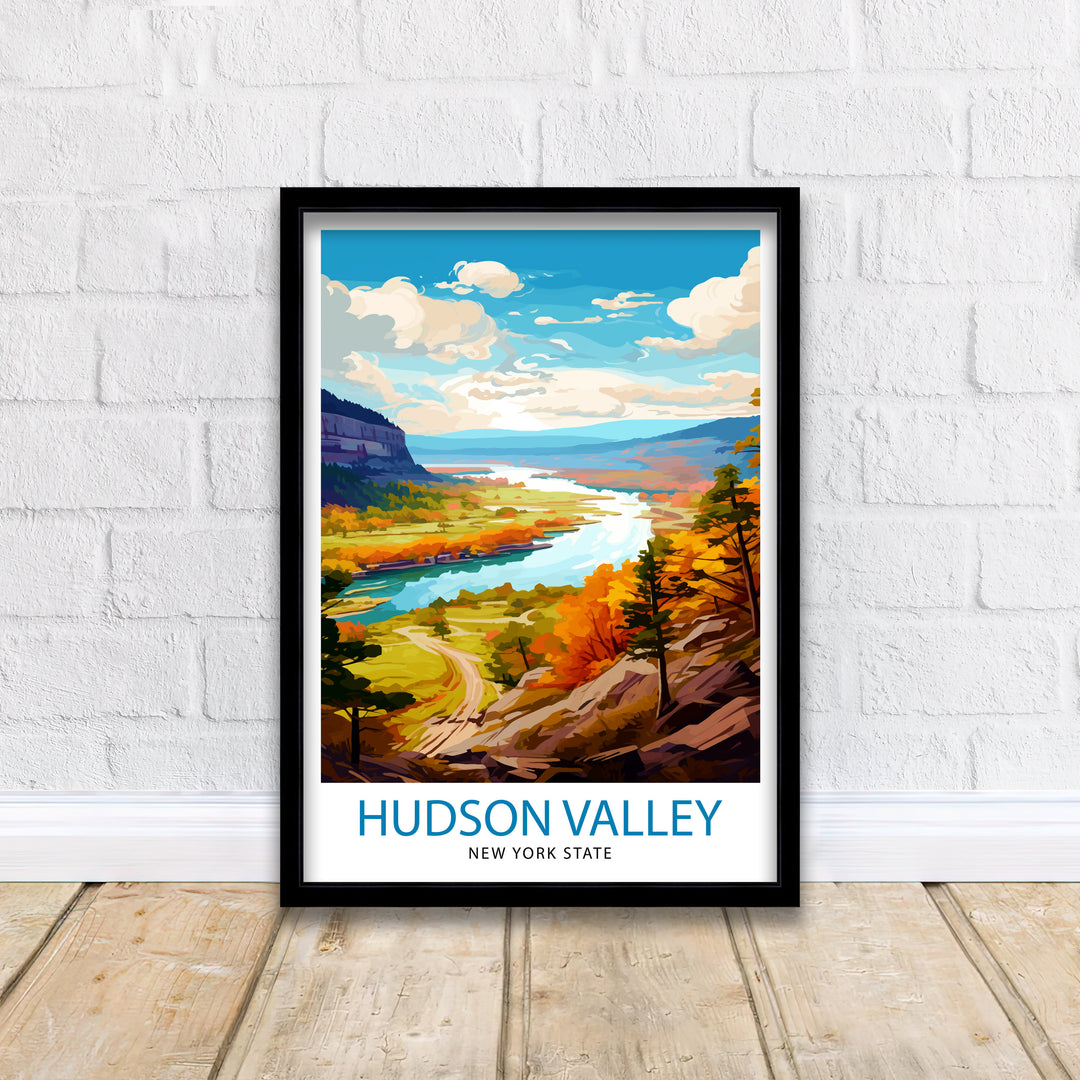 Hudson Valley New York State Travel Poster New York Wall Decor Hudson Valley Poster Upstate New York Travel Posters New York Art Poster