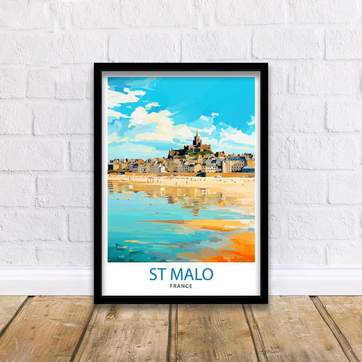 St Malo France Travel Poster St Malo Wall Art St Malo Home Decor St Malo Illustration Travel Poster Gift For St Malo France Home