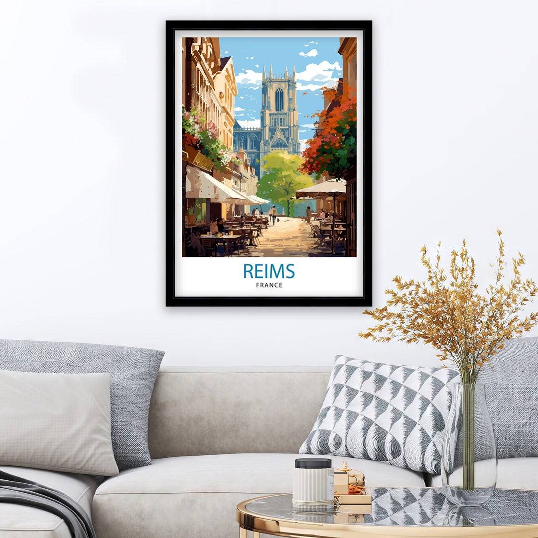 Reims France Travel Poster Reims Wall Decor Reims Home Living Decor Reims France Illustration Travel Poster Gift for Reims France Home Decor