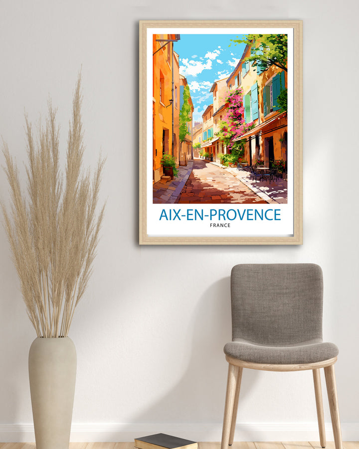 Aix-en-Provence Travel Poster Provence Wall Decor Aix-en-Provence Poster France Travel Posters Aix-en-Provence Art Poster Provence Illustration
