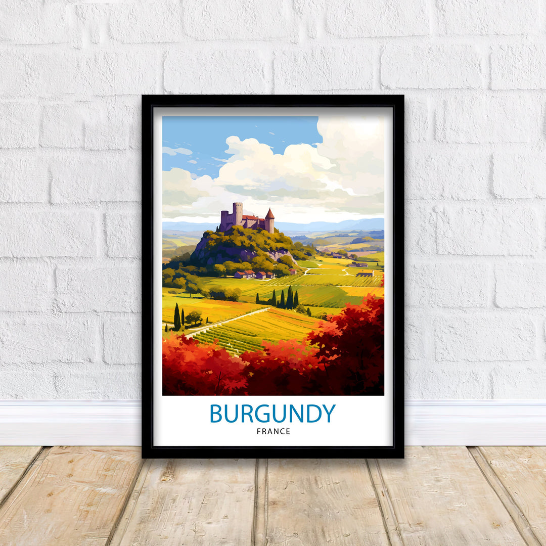 Burgundy France Travel Poster Burgundy Wall Decor Burgundy Poster France Travel Posters Burgundy Art Poster Burgundy Illustration Burgundy