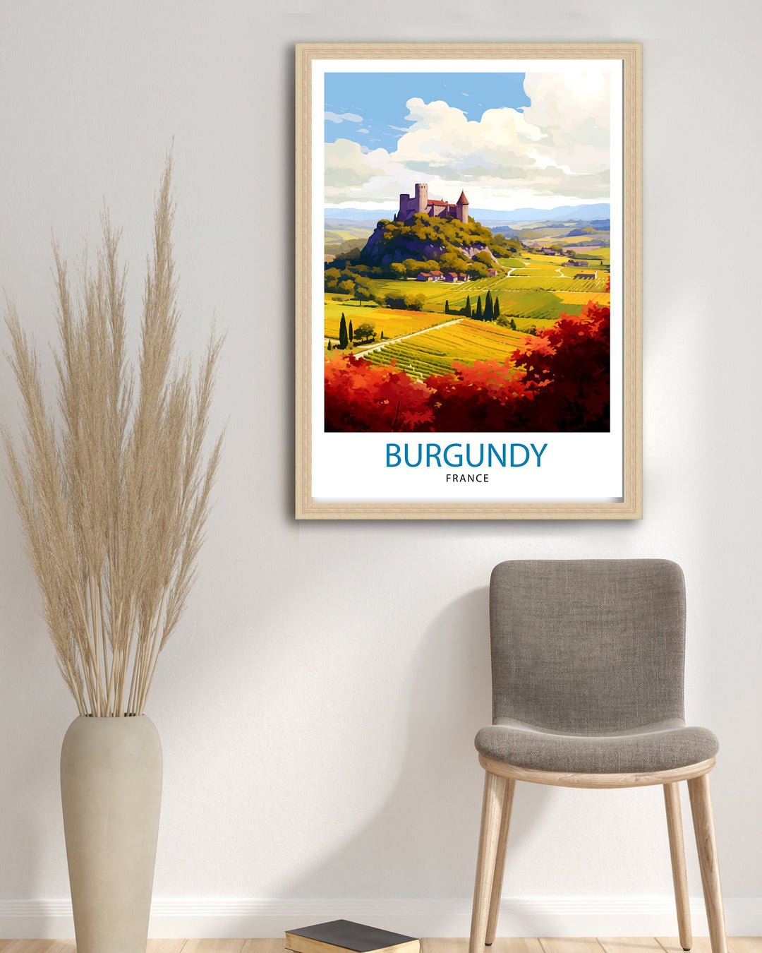 Burgundy France Travel Poster Burgundy Wall Decor Burgundy Poster France Travel Posters Burgundy Art Poster Burgundy Illustration Burgundy