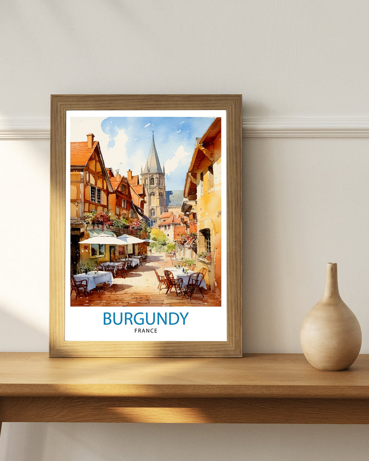 Burgundy France Travel Poster Burgundy Wall Decor Burgundy Poster France Travel Posters Burgundy Art Poster Burgundy Illustration Burgundy