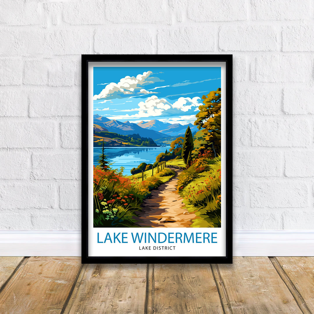 Lake Windermere Travel Poster | Lake District Poster
