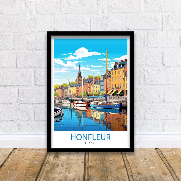 Honfleur France Travel Poster Honfleur Wall Decor Honfleur Poster France Travel Posters Honfleur Art Poster Honfleur Illustration Honfleur