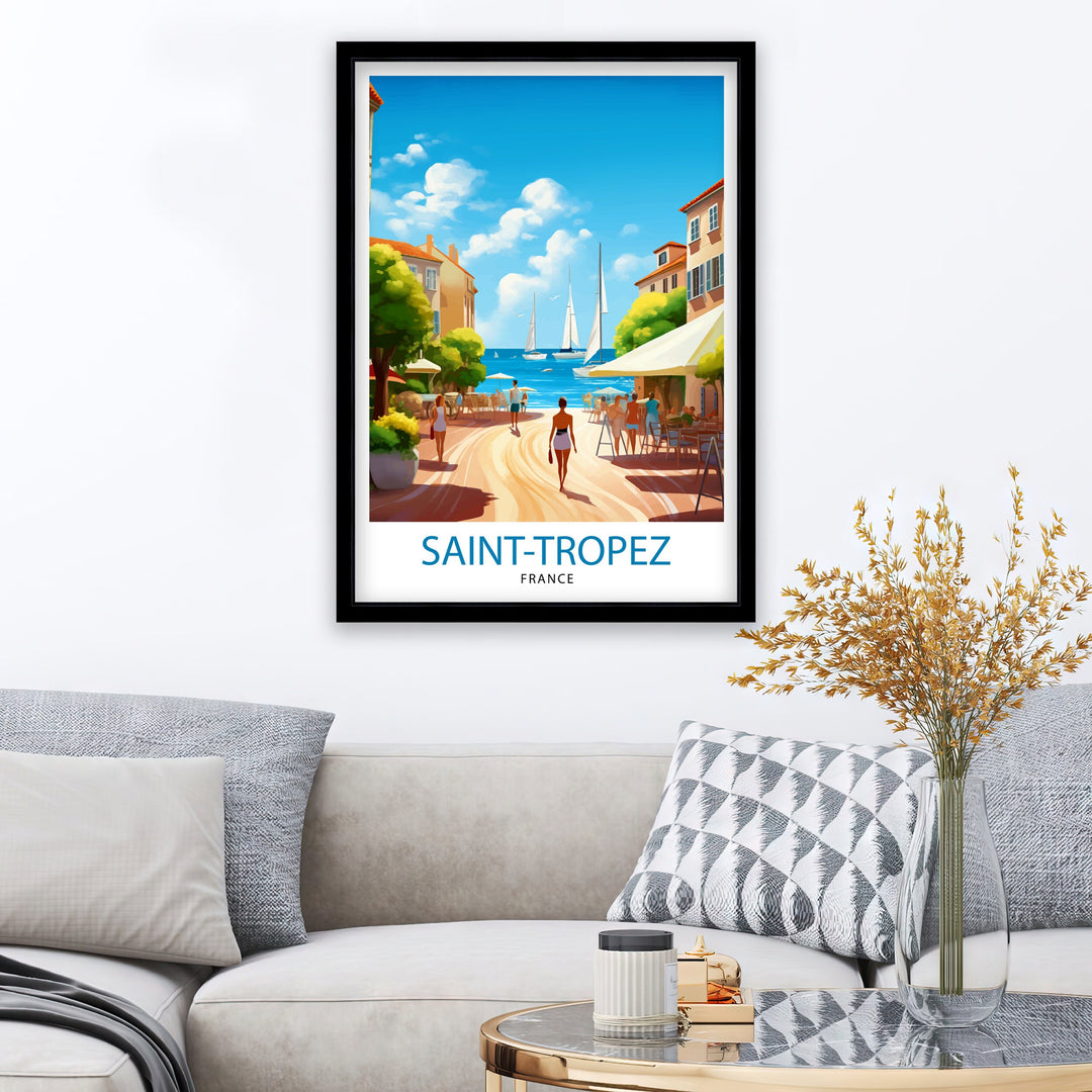 St. Tropez France Travel Poster St. Tropez Wall Decor St. Tropez Poster French Riviera Travel Posters St. Tropez Art Poster St. Tropez