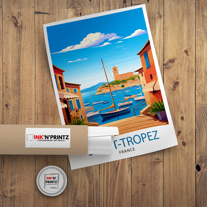 St. Tropez France Travel Poster St. Tropez Wall Decor St. Tropez Poster French Riviera Travel Posters St. Tropez Art Poster St. Tropez