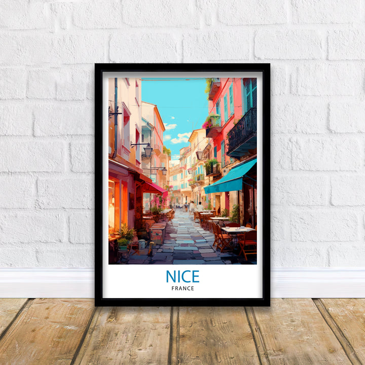 Nice France Travel Poster Nice Wall Art Nice Poster French Riviera Decor Nice Art Poster Nice Illustration Nice Wall Decor France Poster Nice