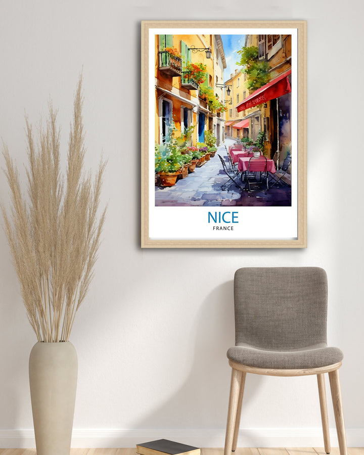 Nice France Travel Poster Nice Wall Art Nice Poster French Riviera Decor Nice Art Poster Nice Illustration Nice Wall Decor France Poster Nice