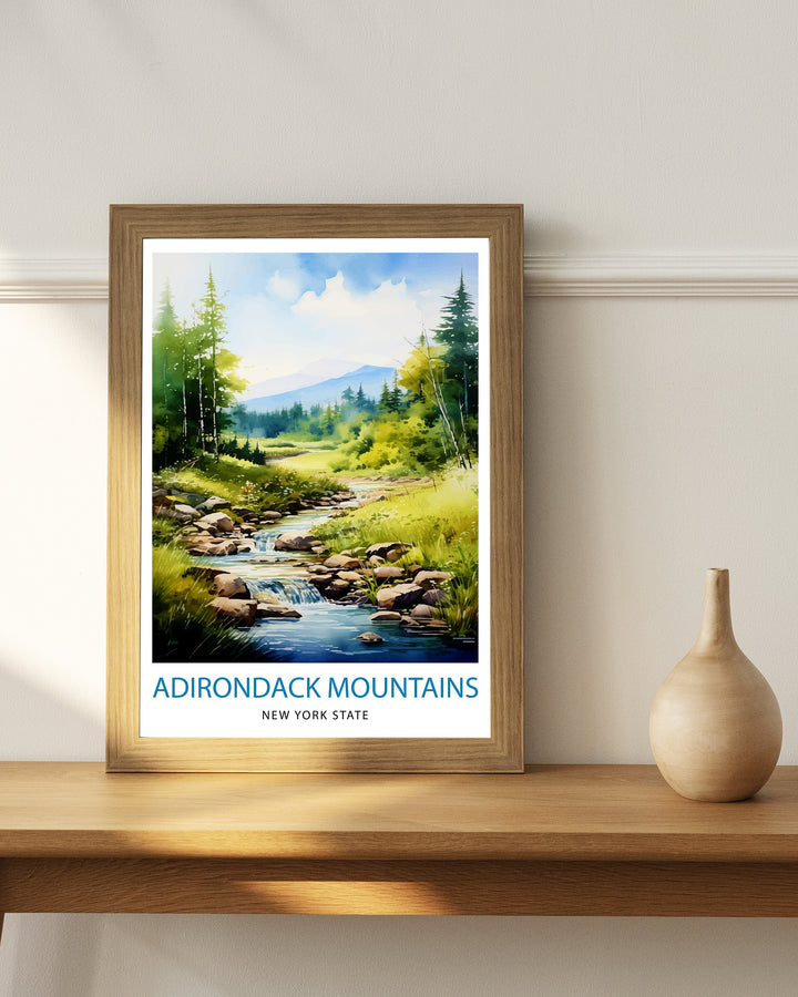Adirondack Mountains Travel Poster Adirondack Wall Decor Adirondack Poster New York Travel Posters Adirondack Art Poster Adirondack