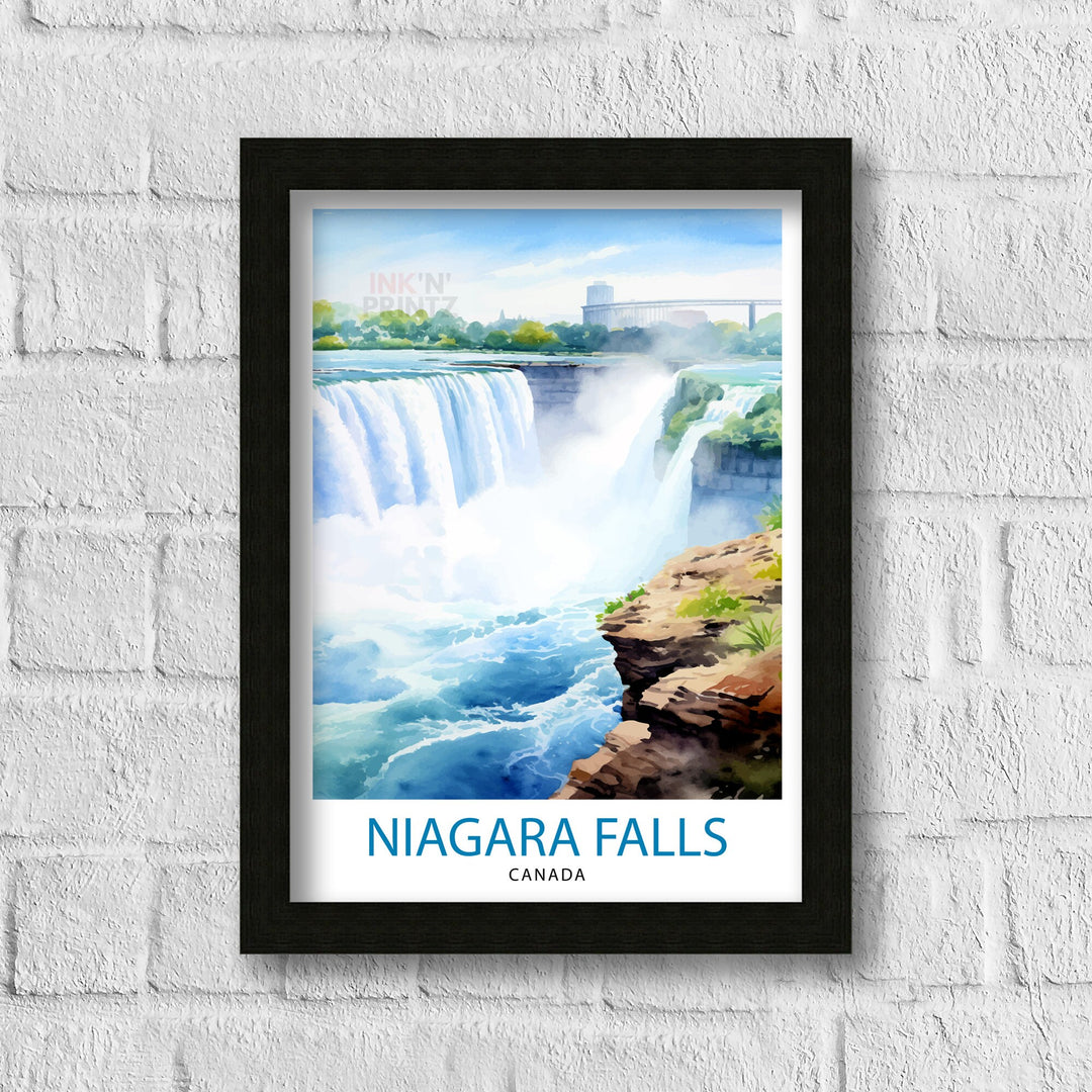 Niagara Falls Travel Poster Waterfall Wall Decor Niagara Falls Poster Natural Wonder Travel Posters Niagara Falls Art Poster Waterfall