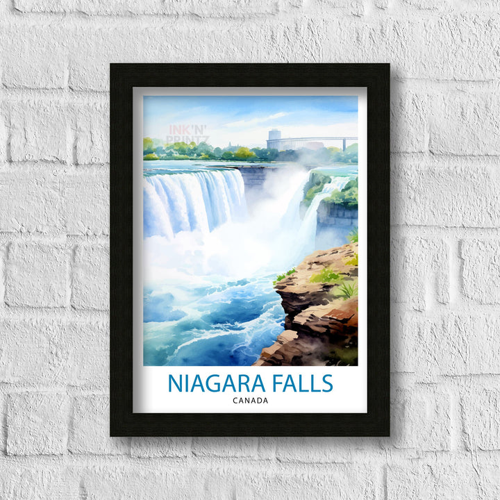 Niagara Falls Travel Poster Waterfall Wall Decor Niagara Falls Poster Natural Wonder Travel Posters Niagara Falls Art Poster Waterfall