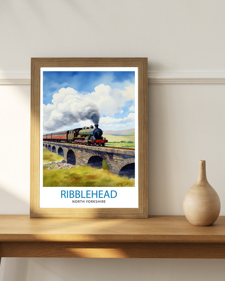 Ribblehead Viaduct Landscape Poster Yorkshire Dales Wall Art Ribblehead Viaduct Poster UK Travel Posters Yorkshire Art Poster Ribblehead