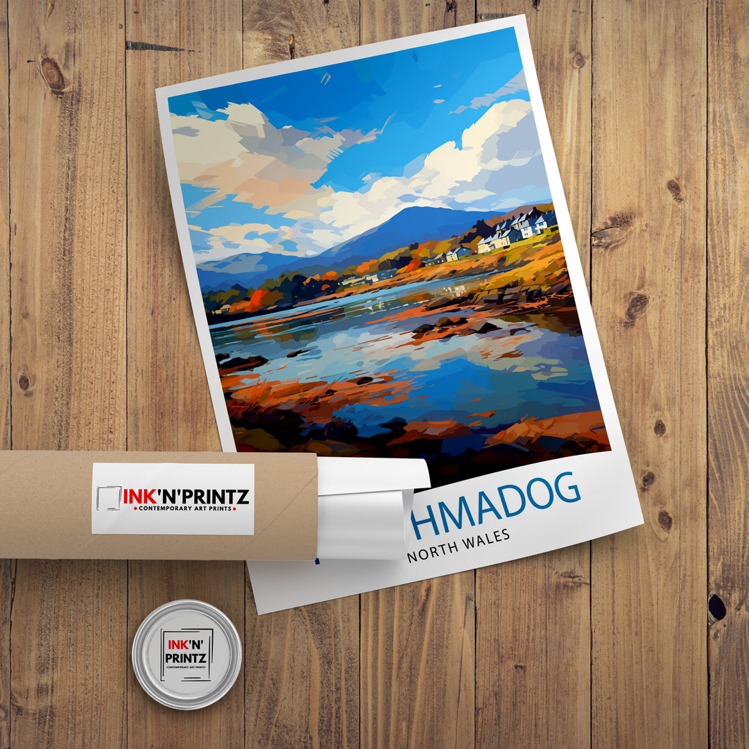 Porthmadog North Wales Travel Poster Wales Wall Decor Porthmadog Poster North Wales Travel Posters Wales Art Poster Porthmadog Illustration