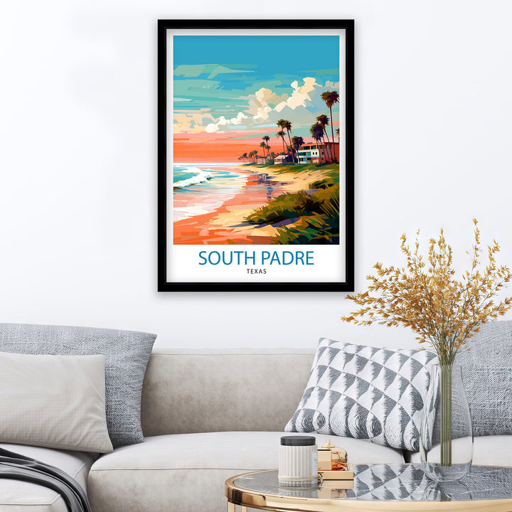 South Padre Island Travel Poster South Padre Island Wall Decor South Padre Island Poster Texas Travel Posters South Padre Island Art Poster