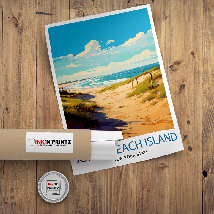 Jones Beach State Park Travel Print New York Wall Decor Long Island Poster Beach Travel Prints Coastal Art Print Jones Beach